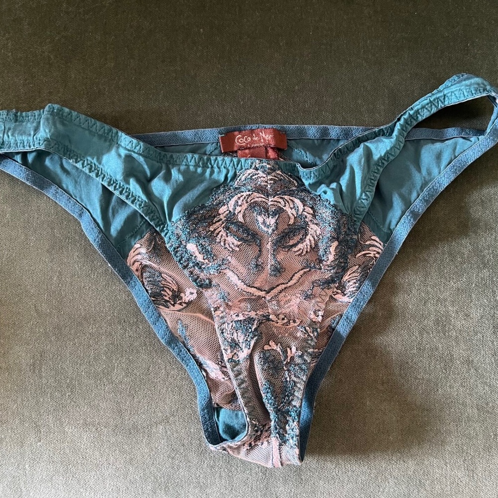 Coco de Mer Lovers Teal Palm Bikini Brief
